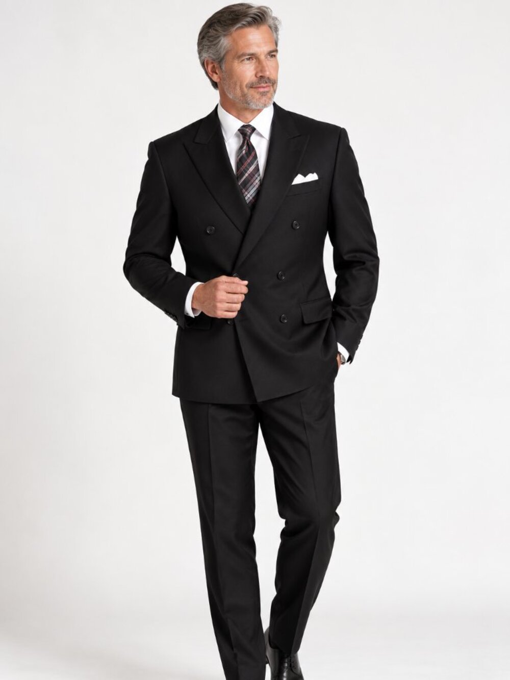 Distinguished! Vinci Philosophy Black Double-Breasted Suit